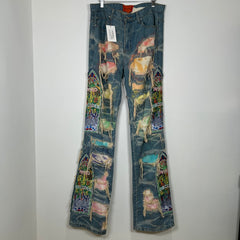 Who Decides War Multicolor Distressed Denim Jeans Size 32
