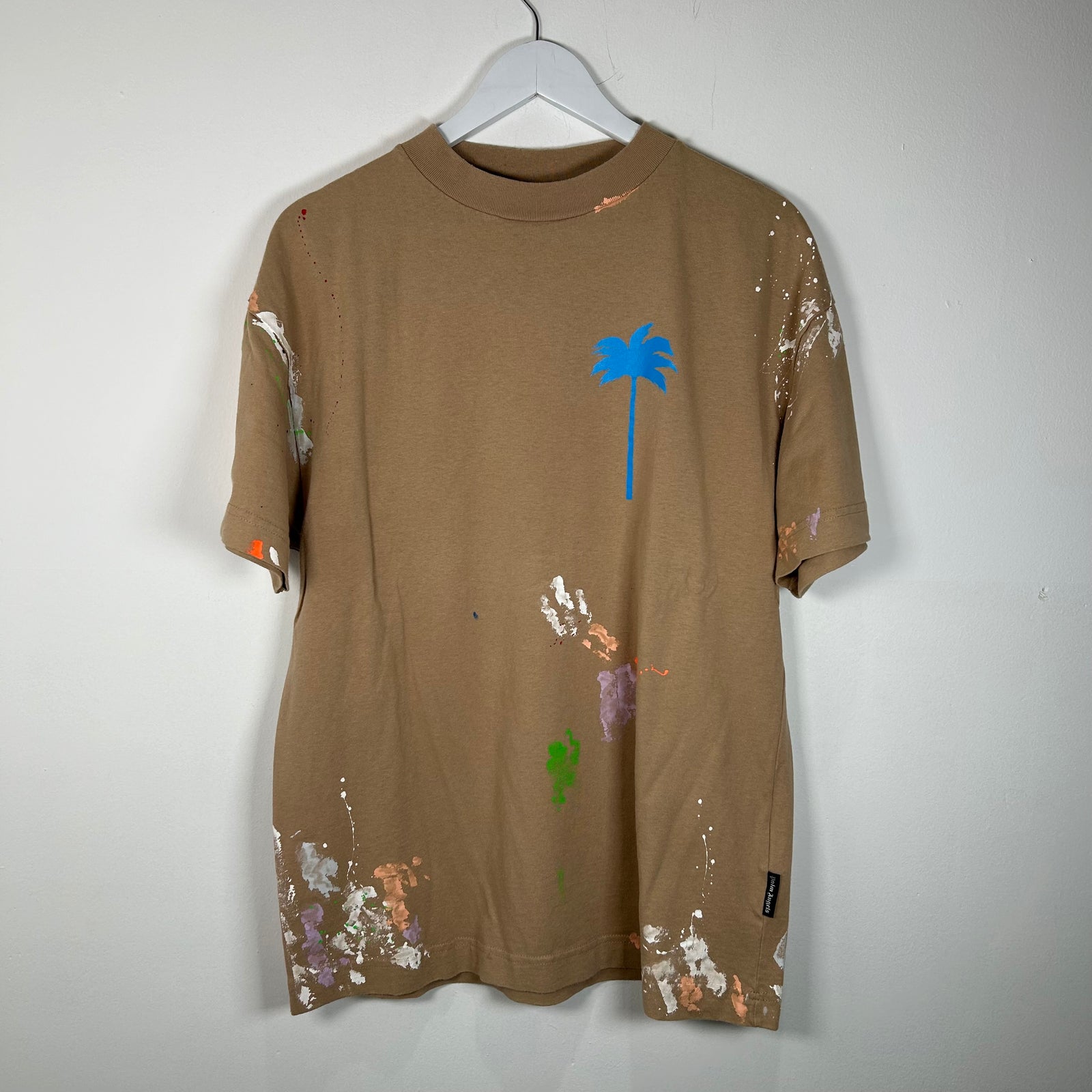 Palm Angels Paint Splatter Brown T-Shirt Size M