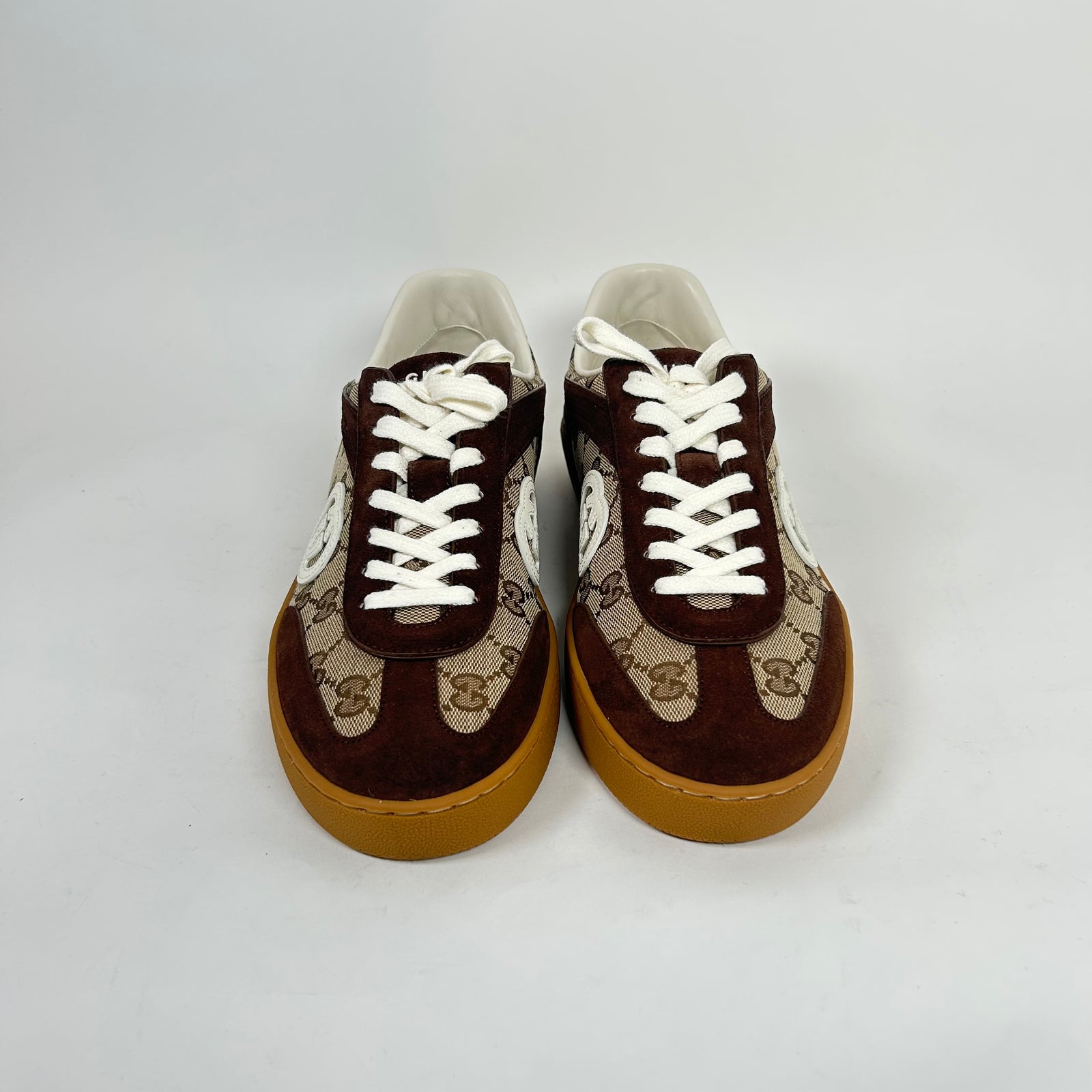 Gucci G57 Brown Suede Sneaker Size GG 8