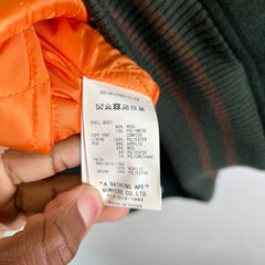 Bape Green Switch Shoulder Stadium Varsity Jacket Size L