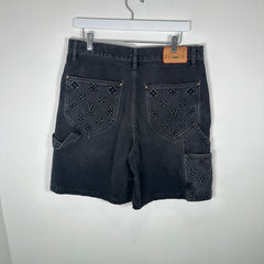 Louis Vuitton Black Denim Carpenter Shorts Size 32