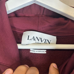 Lanvin Burgundy Logo Hoodie Size XL