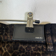 Amiri Broken Leopard Waxed Distressed Jeans