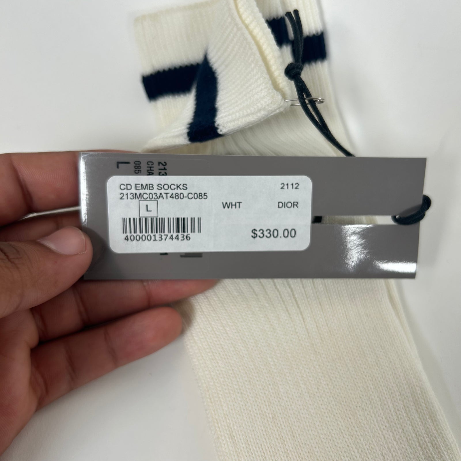 Dior Cream CD Socks Size L