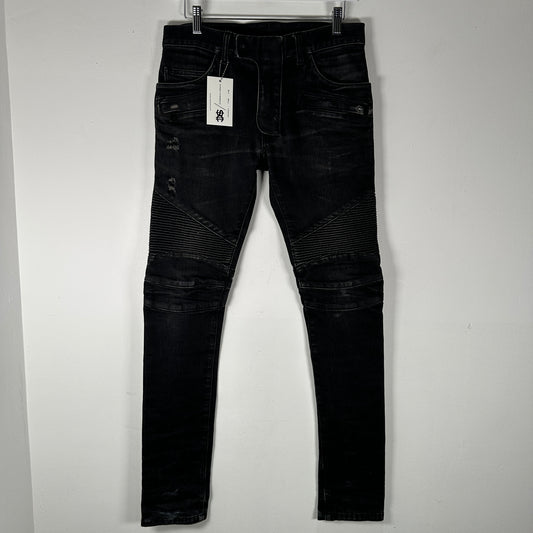 Balmain Black Biker Jeans Size 27
