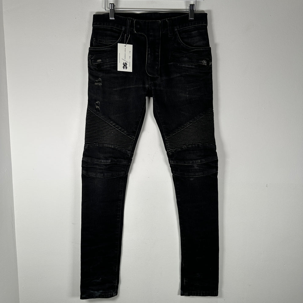 Balmain Black Biker Jeans Size 27