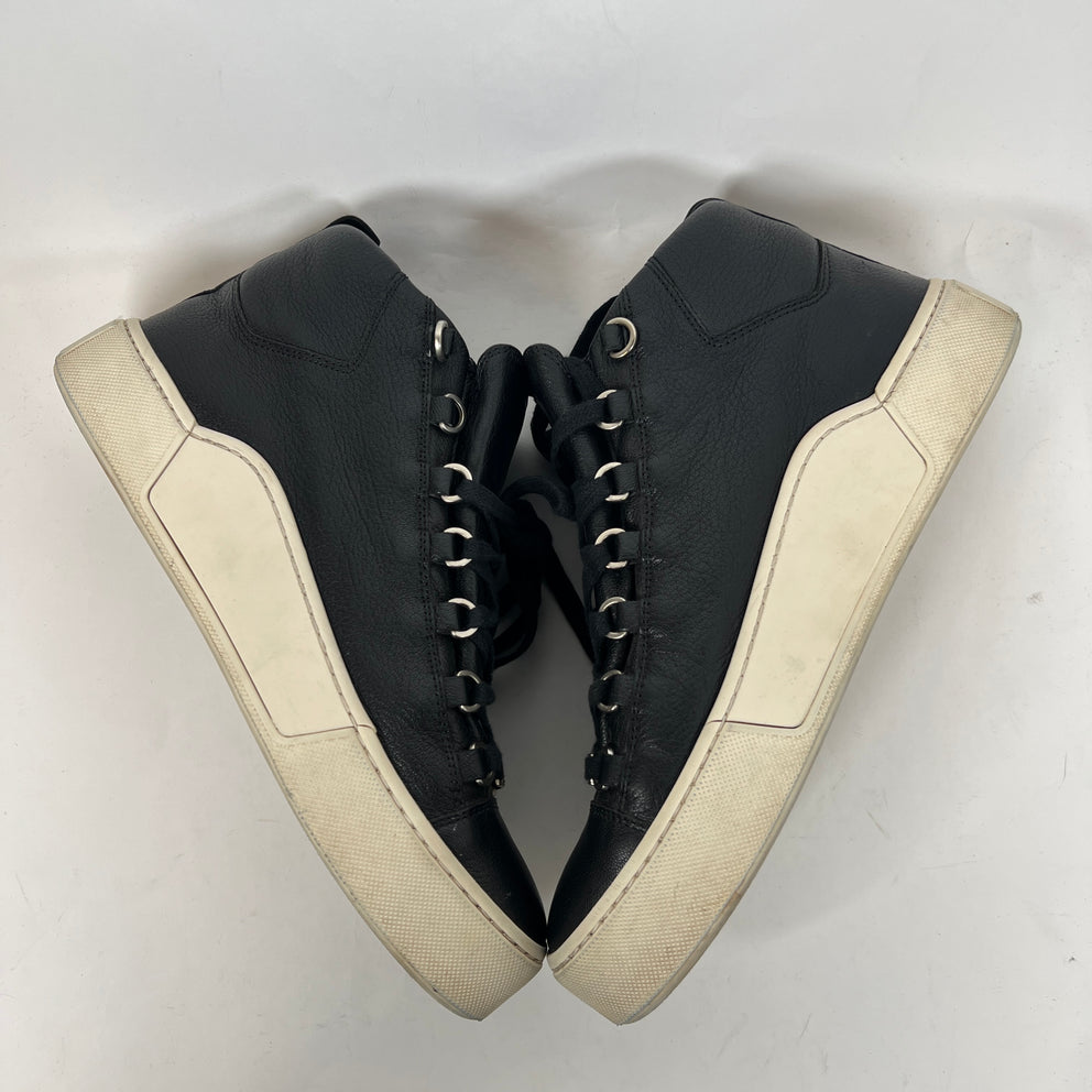 Balenciaga Black Lambskin Arena Sneaker Size 42
