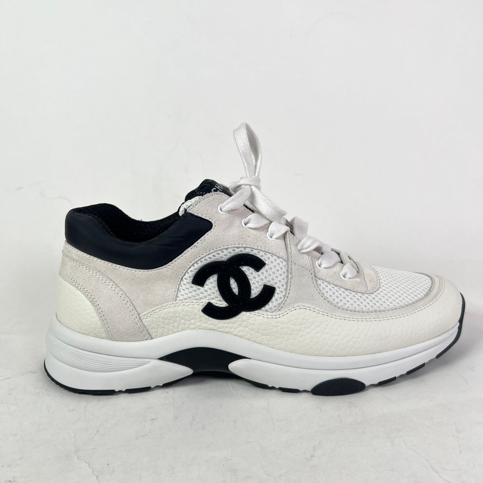 Chanel Interlocking CC Suede Calfskin Grained Leather Runners