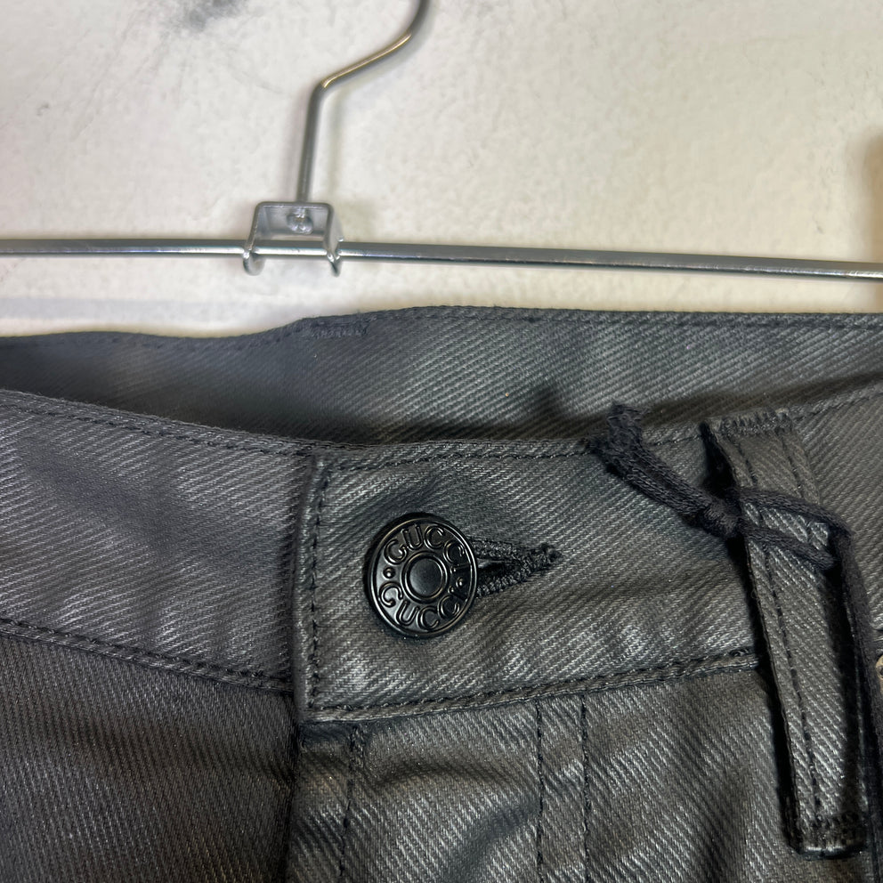 Gucci Black Waxed Horsebit Jeans