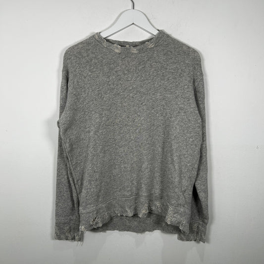 R13 Grey Distressed Crewneck Size S