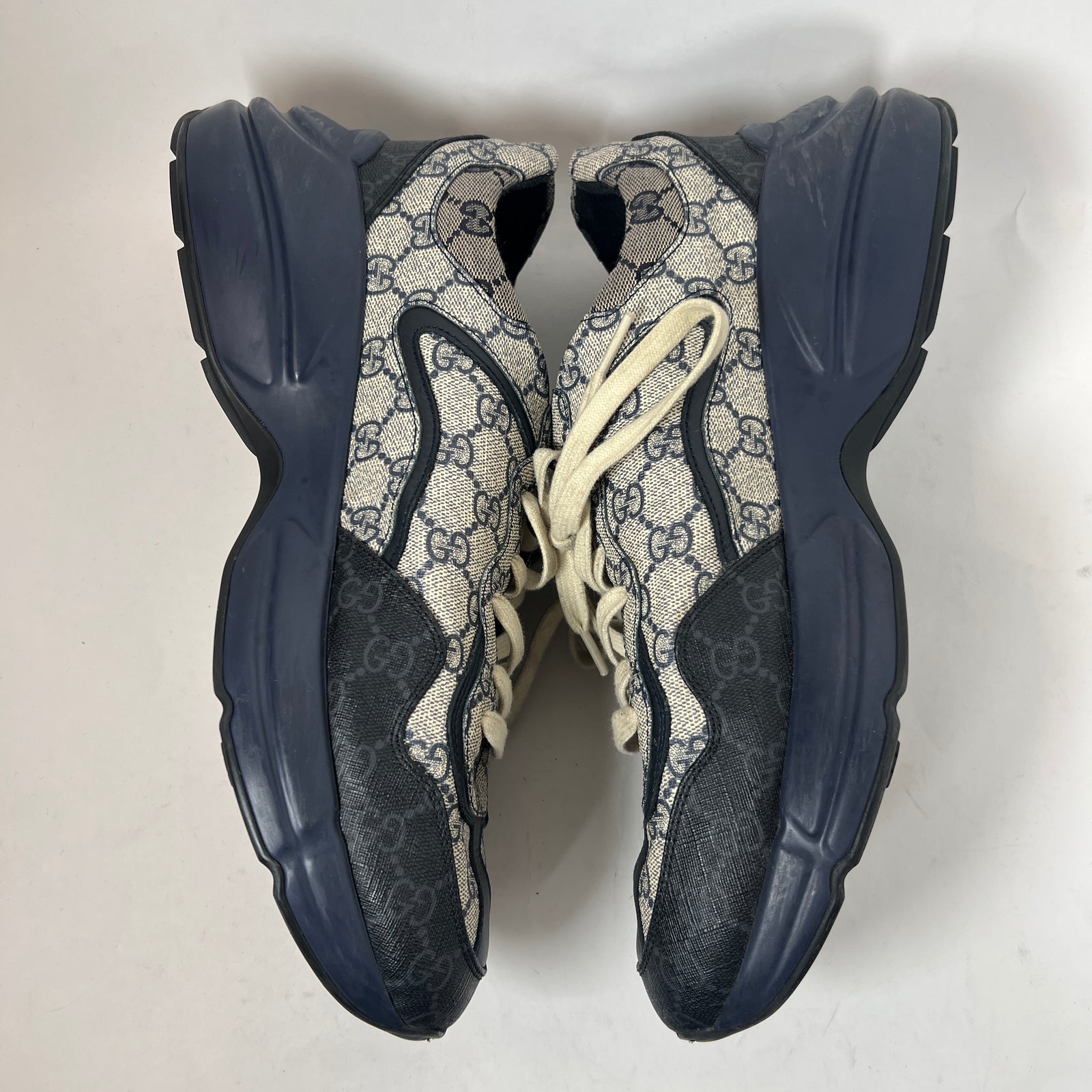 Gucci Navy GG Rhyton Sneaker Size GG 11
