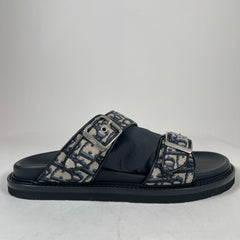 Dior Black/Beige Oblique Aqua Sandals Size 43