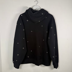 Supreme Black Grommet Spell-Out Logo Hoodie Size L
