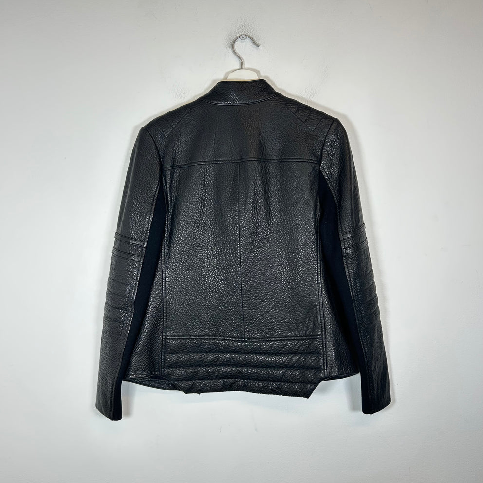 Yigal Azrouel Black Lamb Leather Biker Jacket Size 2