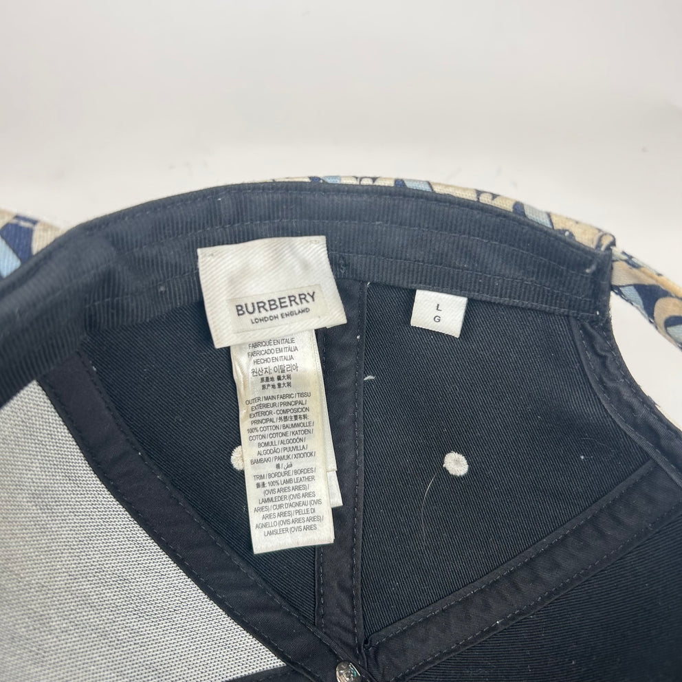 Burberry White/Blue TB Monogram Hat