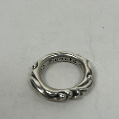Chrome Hearts Silver Scroll Ring Size 6