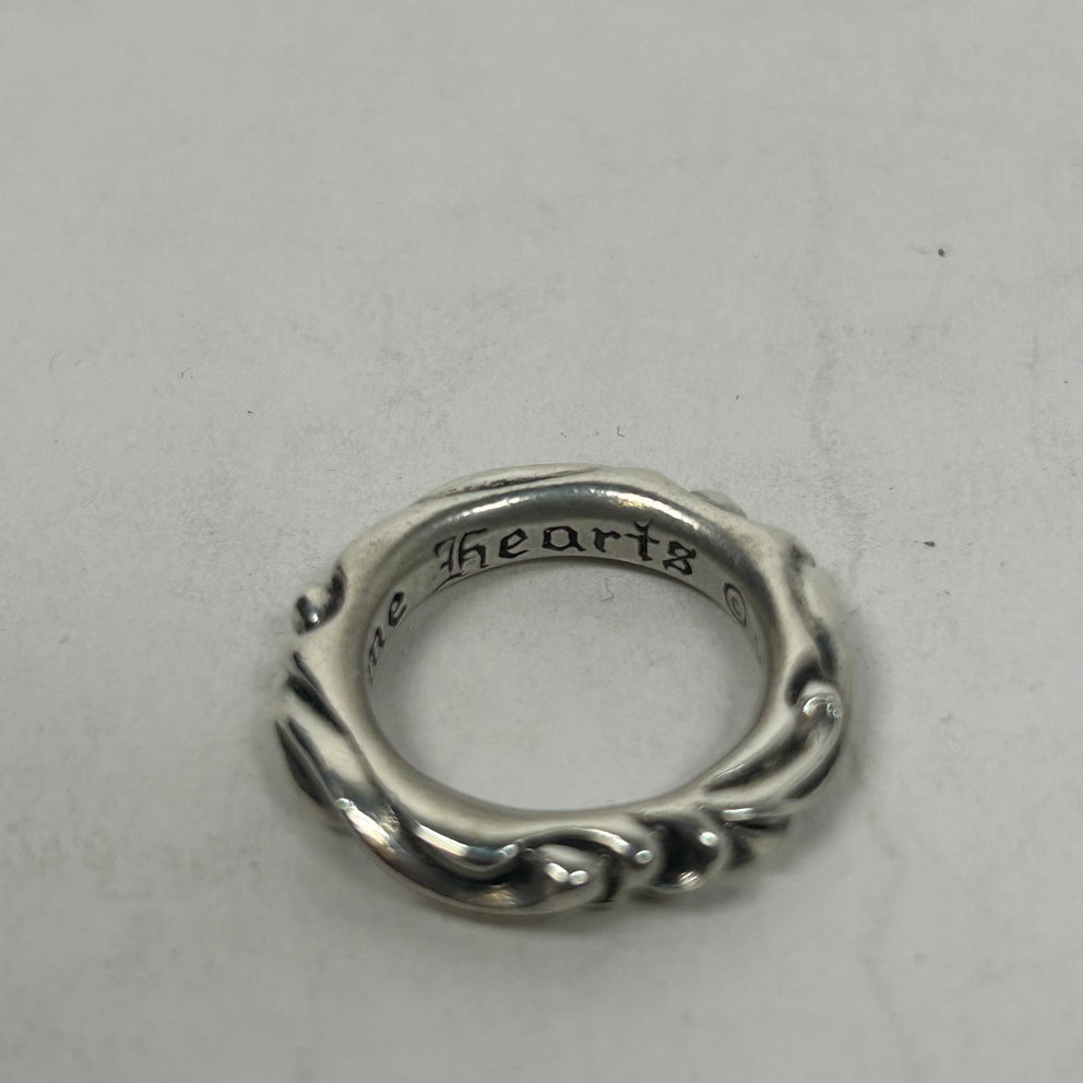 Chrome Hearts Silver Scroll Ring Size 6