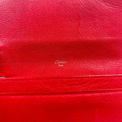 Cartier Red Leather Long Wallet