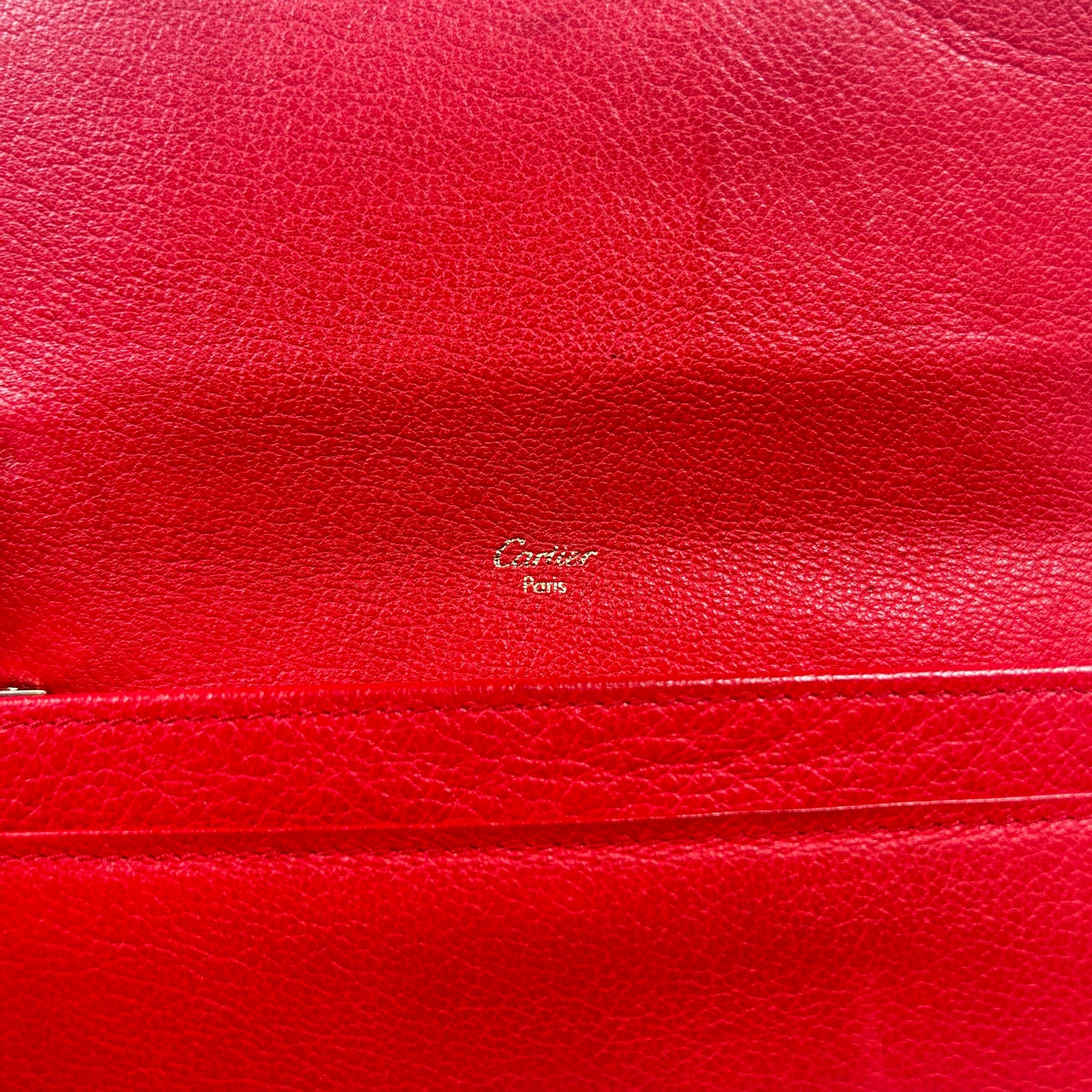 Cartier Red Leather Long Wallet