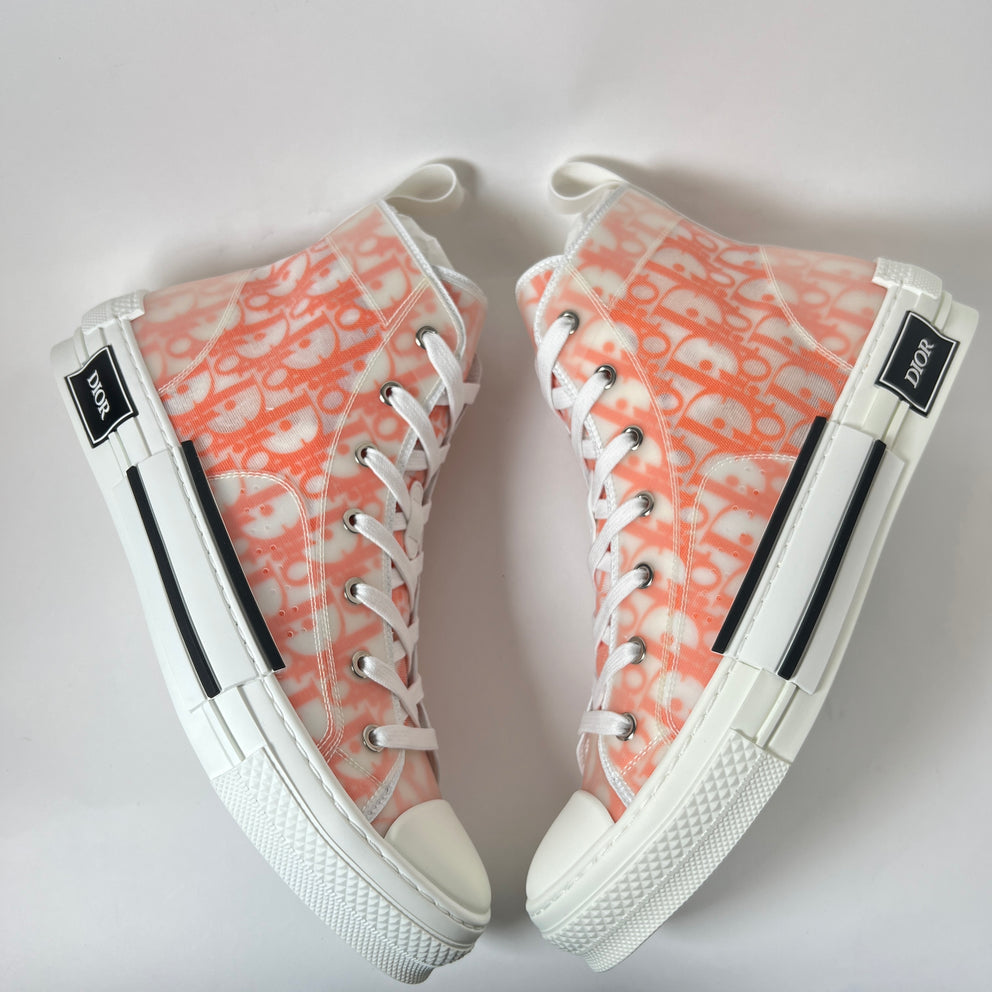 Dior B23 Orange Oblique High-Top Sneaker Size 43
