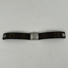 Louis Vuitton 'LV' Leather Strap Bracelet