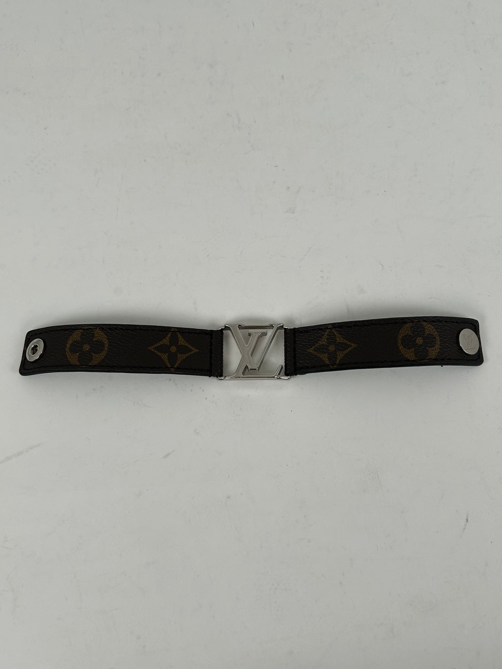 Louis Vuitton 'LV' Leather Strap Bracelet
