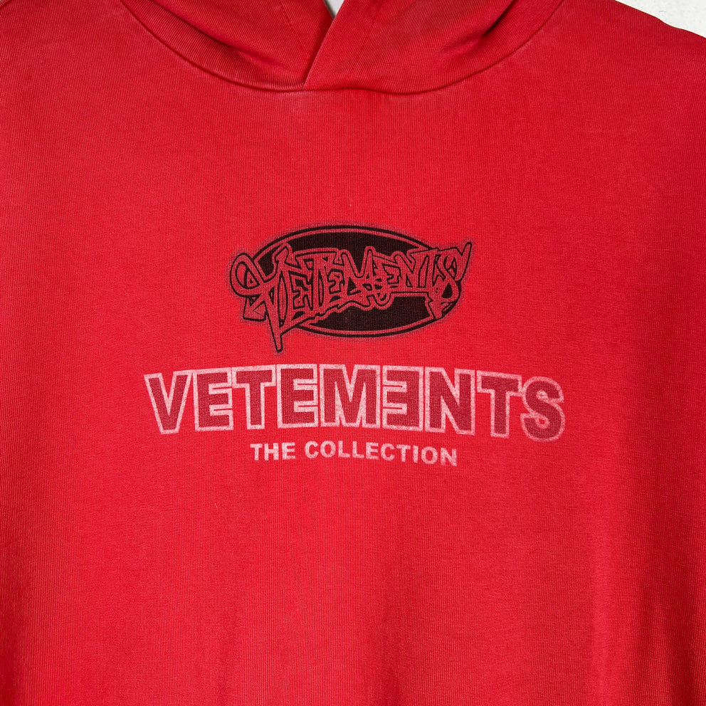 Vetements Red Graffiti Logo Hoodie Size XS