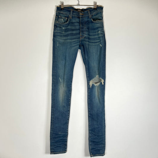 Amiri Dark Wash Indigo Distressed Jeans Size 30
