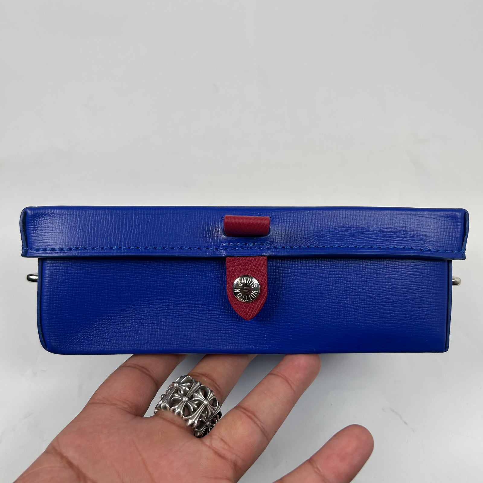 Louis Vuitton Blue Leather Shopper Crossbody Bag