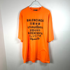 Balenciaga Orange Language Graphic T-Shirt Size S