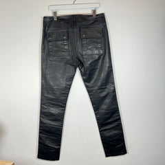Rick Owens FW22 Black Tyrone Lamb Leather Pants Size 34