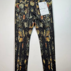 Purple Leaf Print Jeans Sz 33