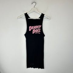 Chrome Hearts Black/Pink Deadly Dolls Tank Top Size S