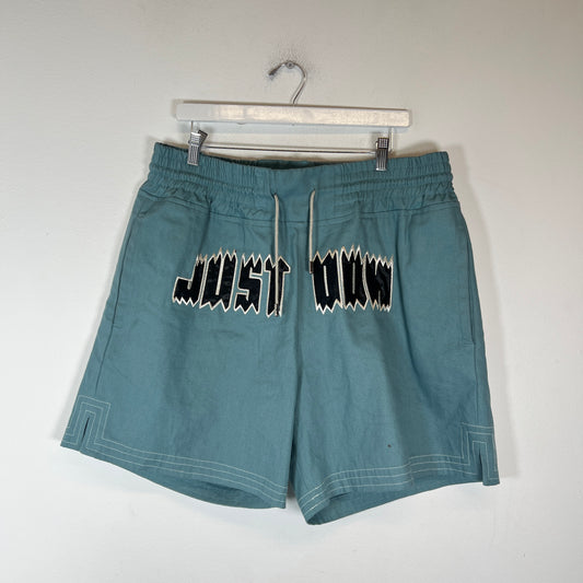 Just Don Pastel Blue Logo Shorts Size XL