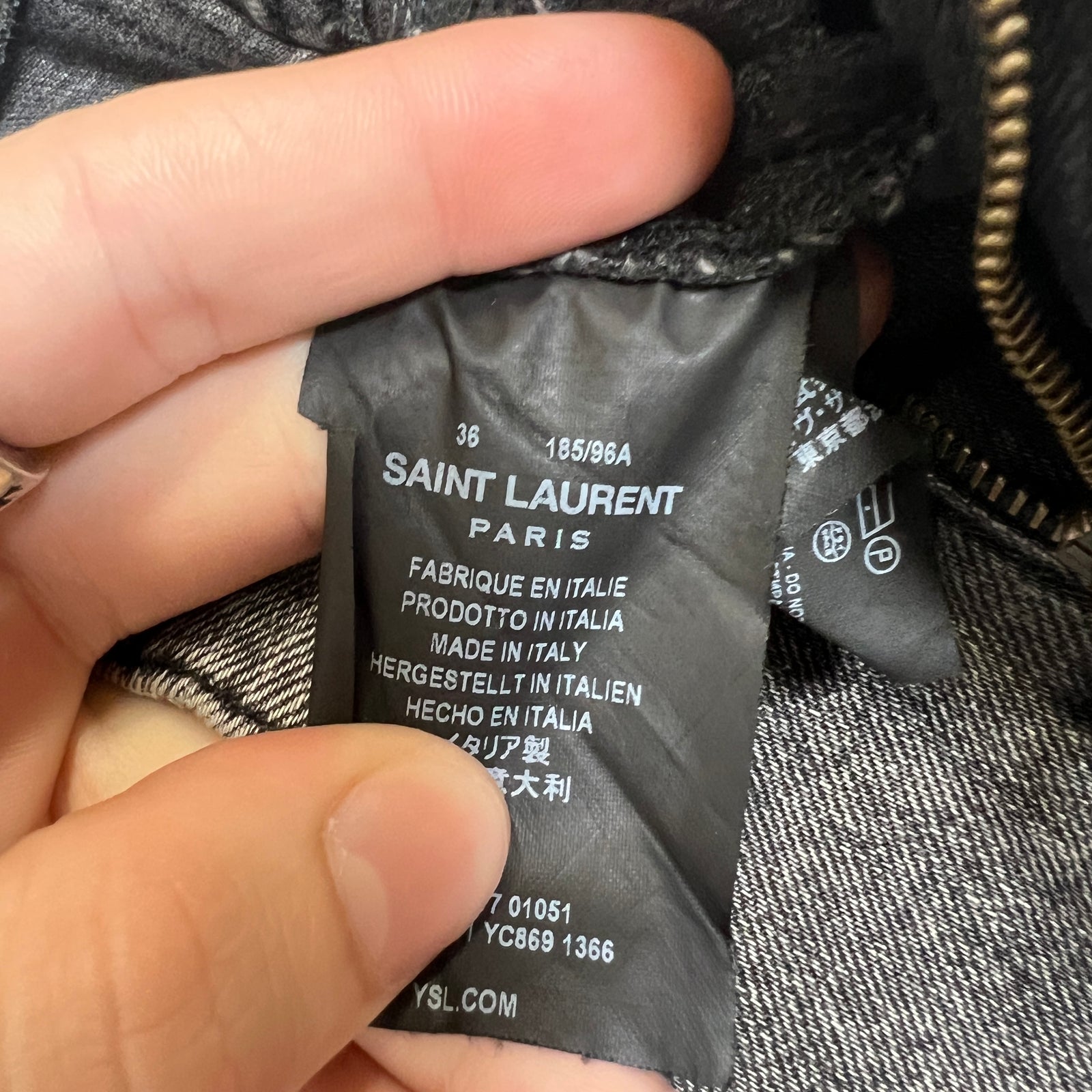 Saint Laurent Grey Washed Jean Size 36