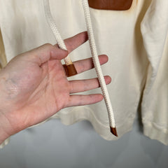Loewe Leather Pocket White Hoodie Size M
