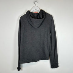 Prada Grey/Red Logo Zip Up Hoodie Size M