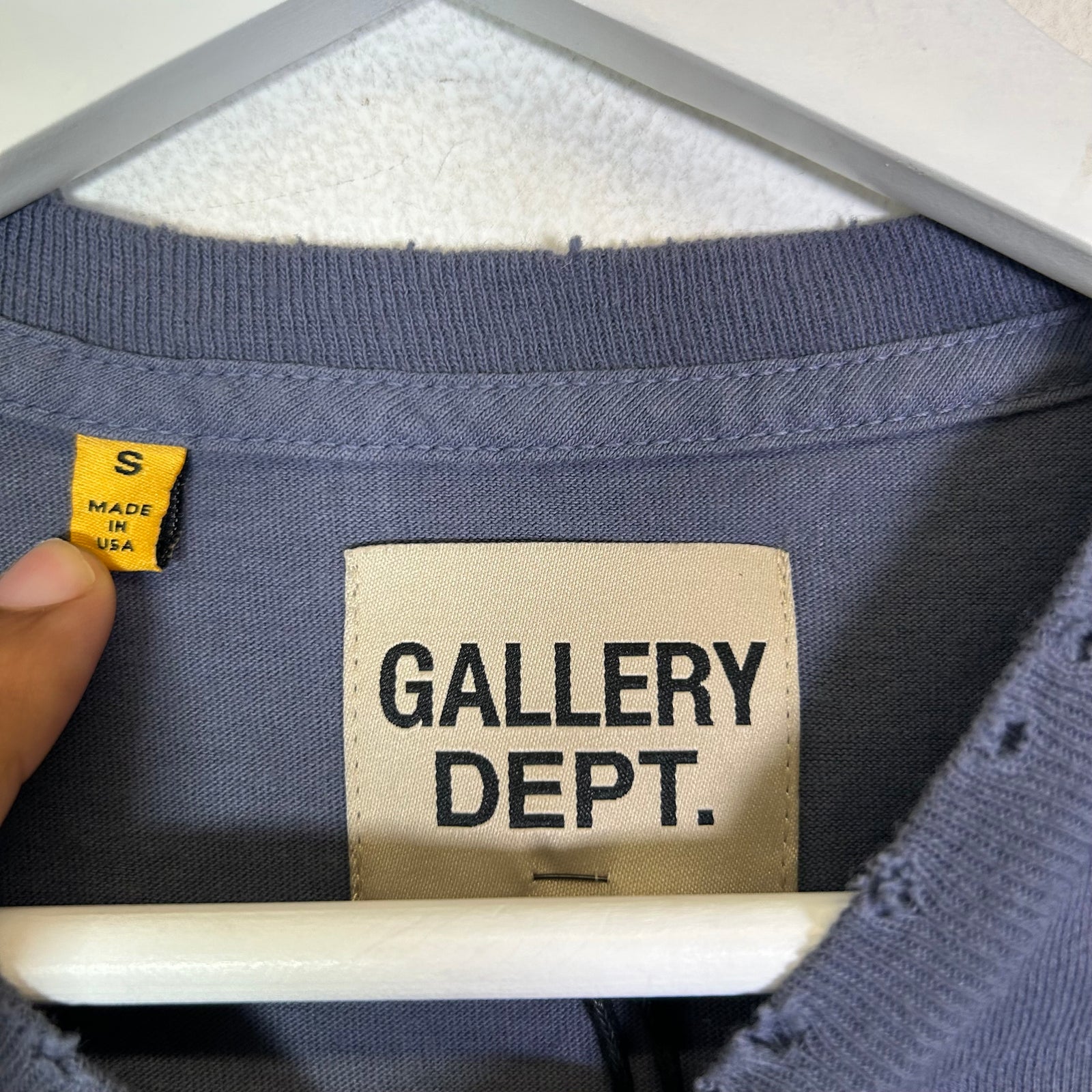 Gallery Dept Navy 'DEPT' Logo Glitter Paint Splatter T-Shirt Size S