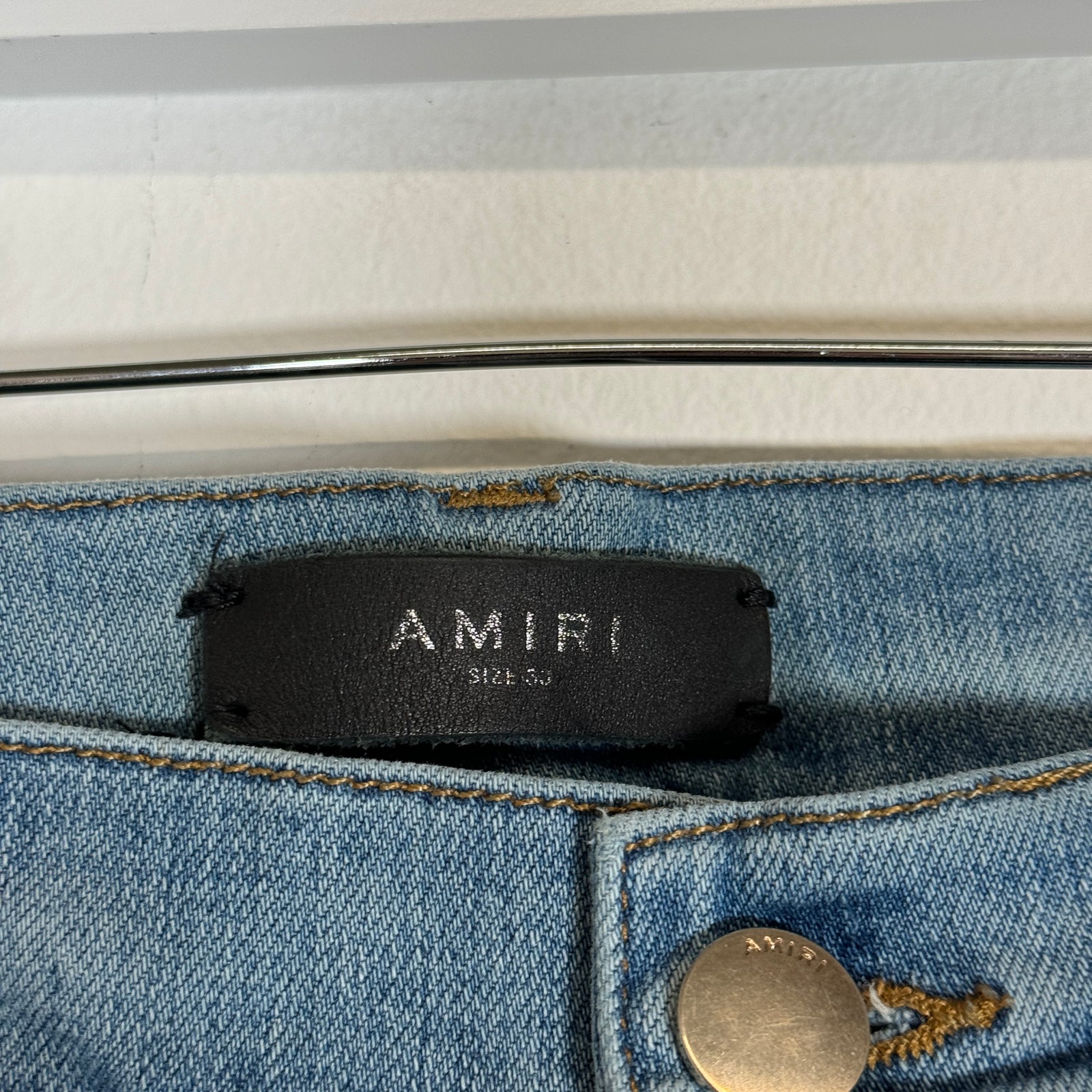 Amiri Mx1 Red Plaid Lightwash Jeans Size 33
