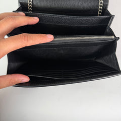 Gucci Black Leather Dionysus Wallet On Chain Bag