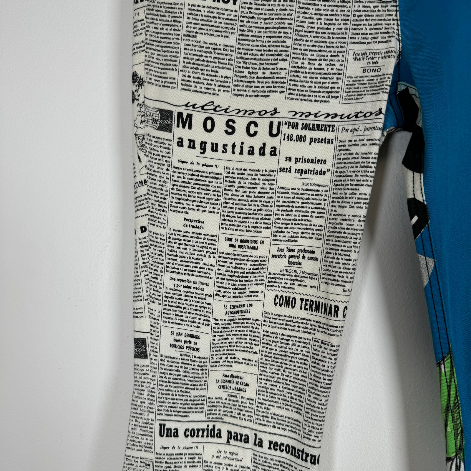 John Galliano S/S 2001 Newspaper Graffiti Printed Pants Size 28