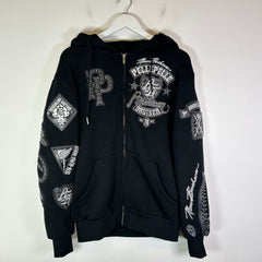 Pelle Pelle American Bruiser Leather Patch Zip-Up Hoodie