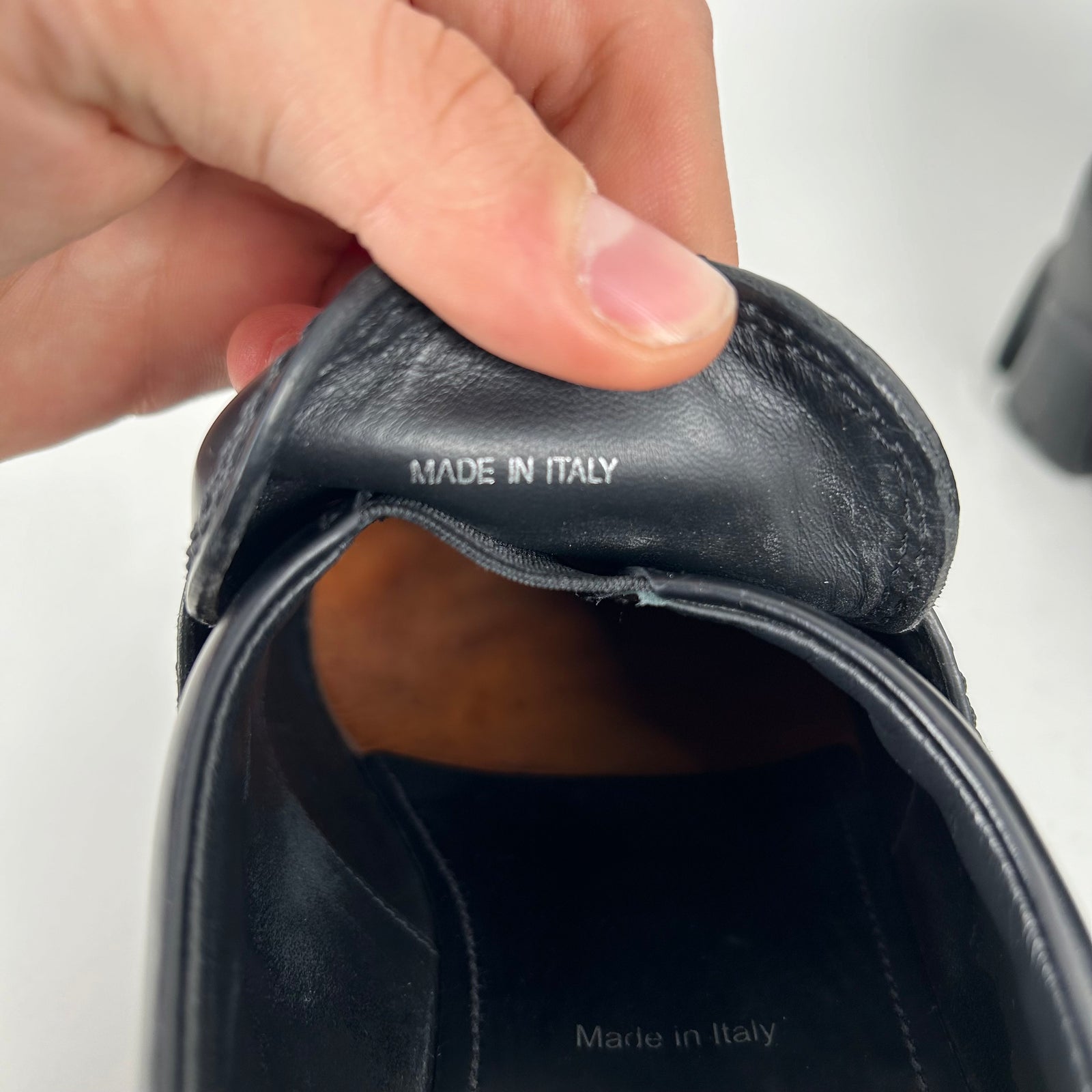 Prada Black Leather Monolith Sneakers Size 10