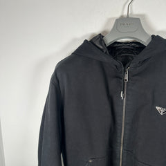 Prada Plaque Logo Hooded Work Jacket
