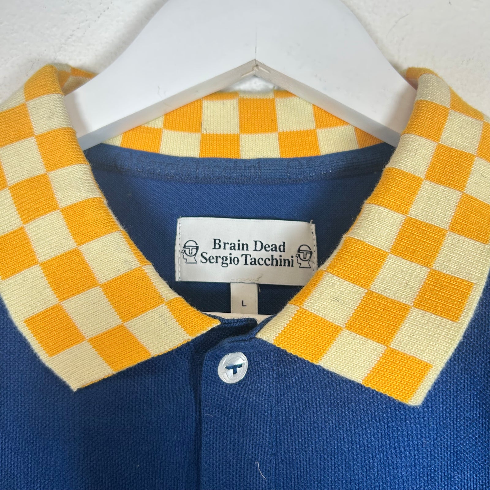 Brain Dead x Sergio Tacchini Blue Polo Shirt Size L