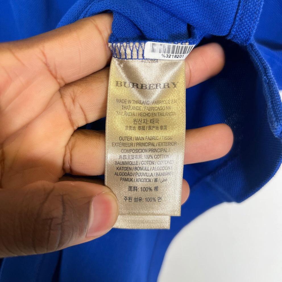Burberry Blue Check Polo Shirt