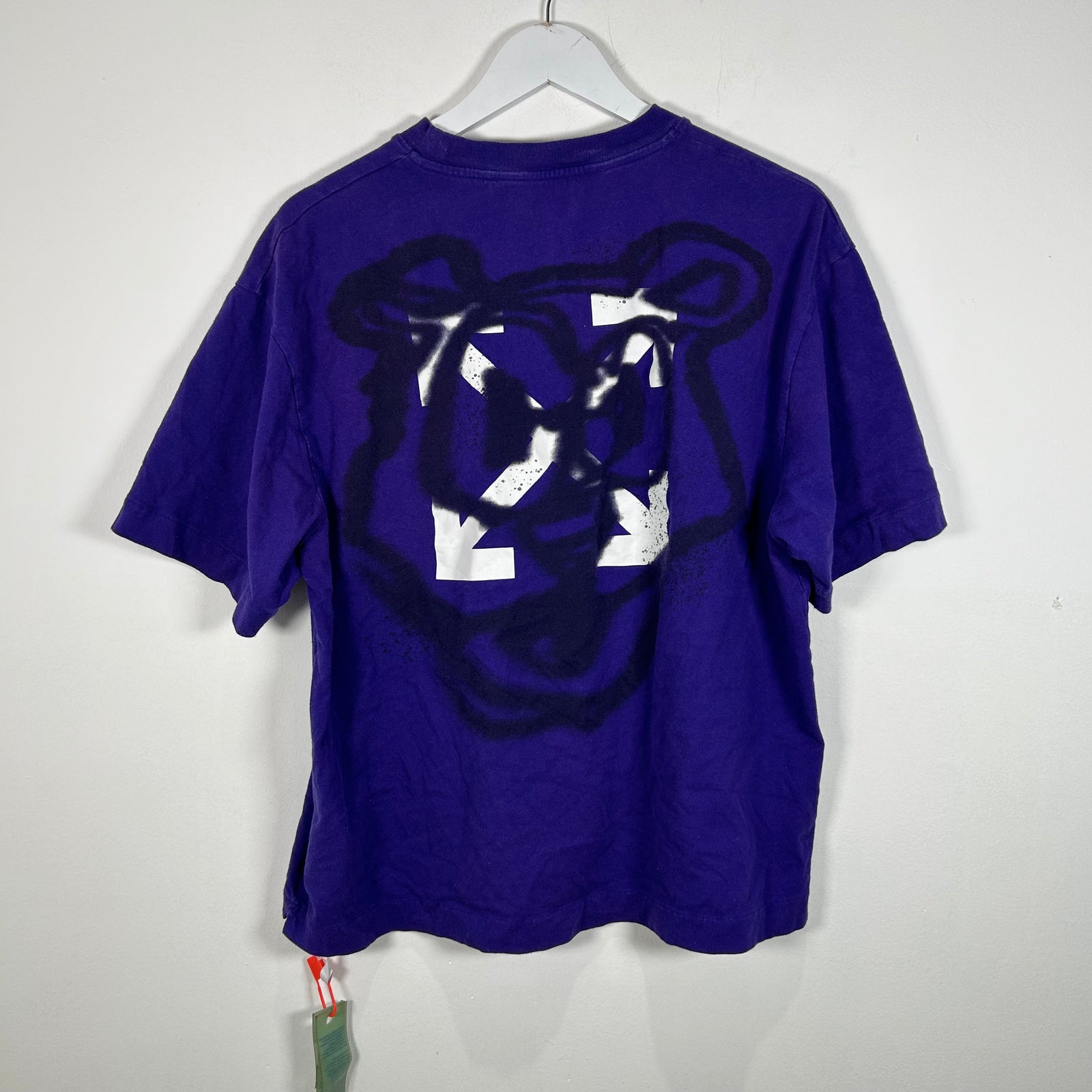 Off-White Purple Spray Paint Graphic T-Shirt Size S