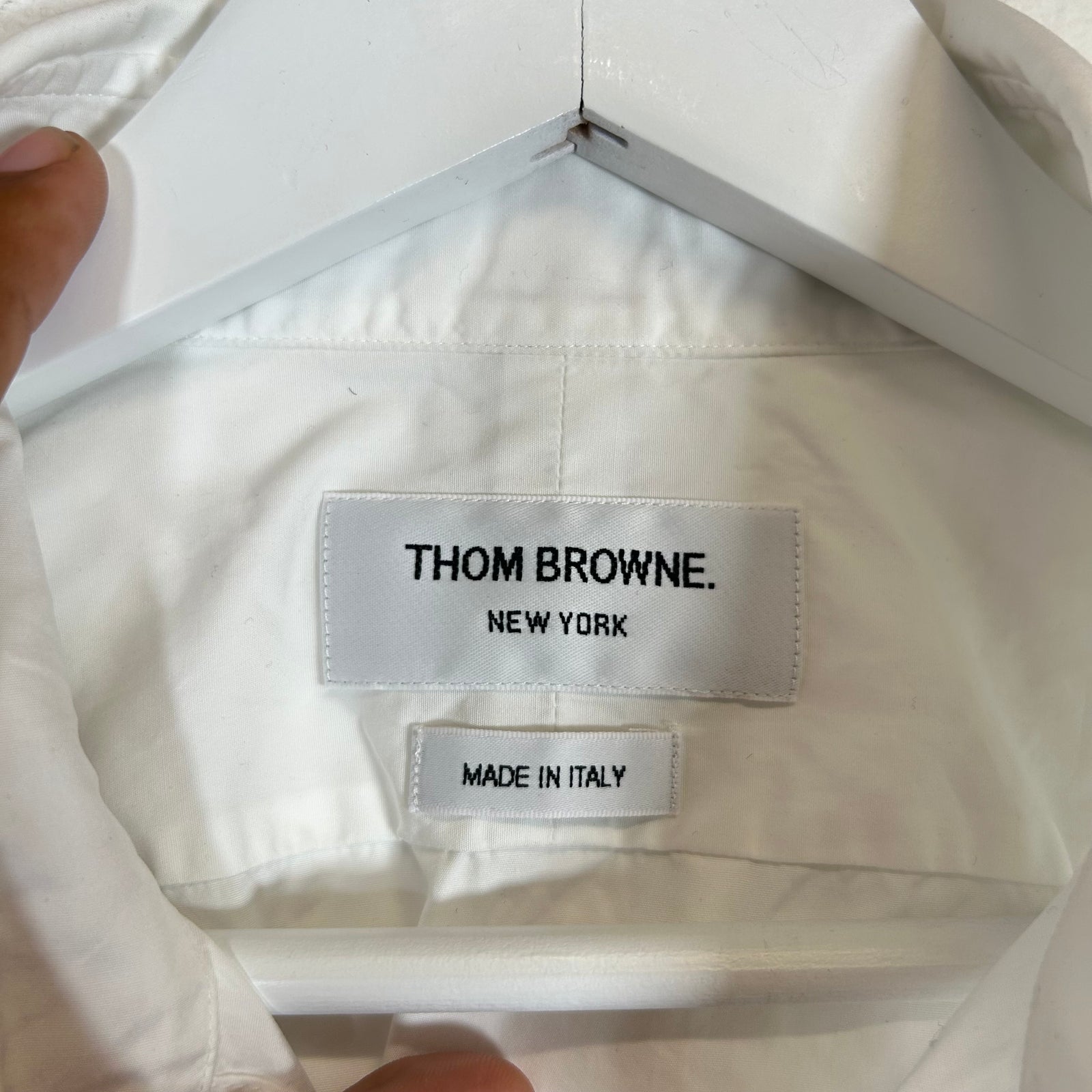 Thom Browne White Stripe Button-Up Shirt Size 5