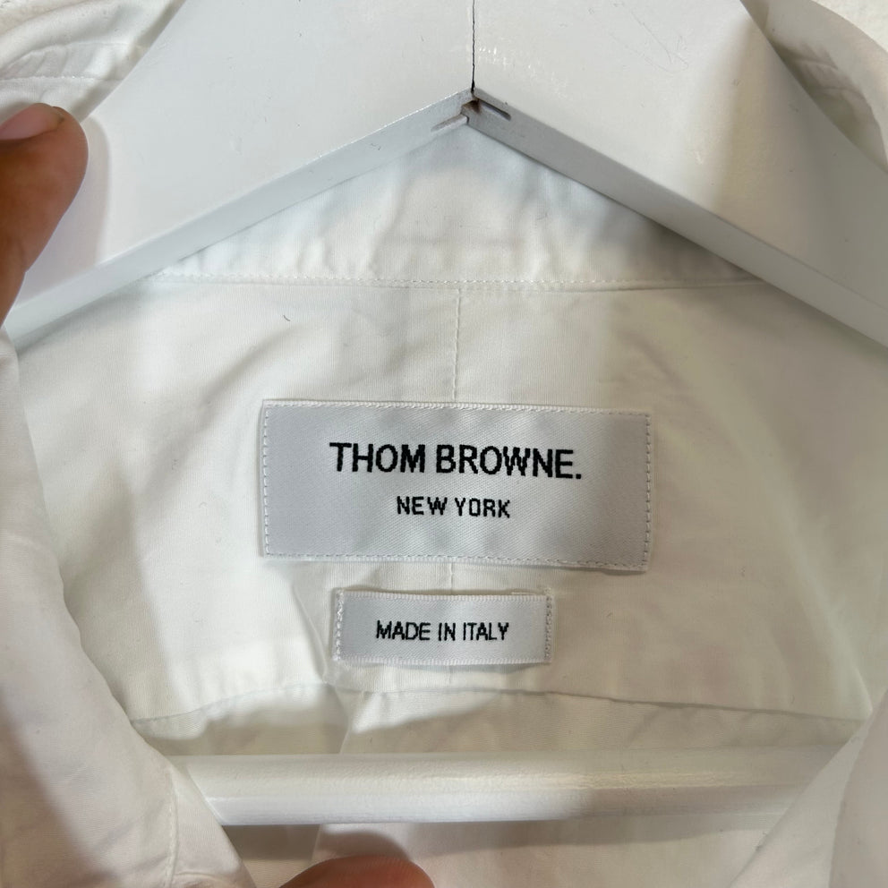 Thom Browne White Stripe Button-Up Shirt Size 5