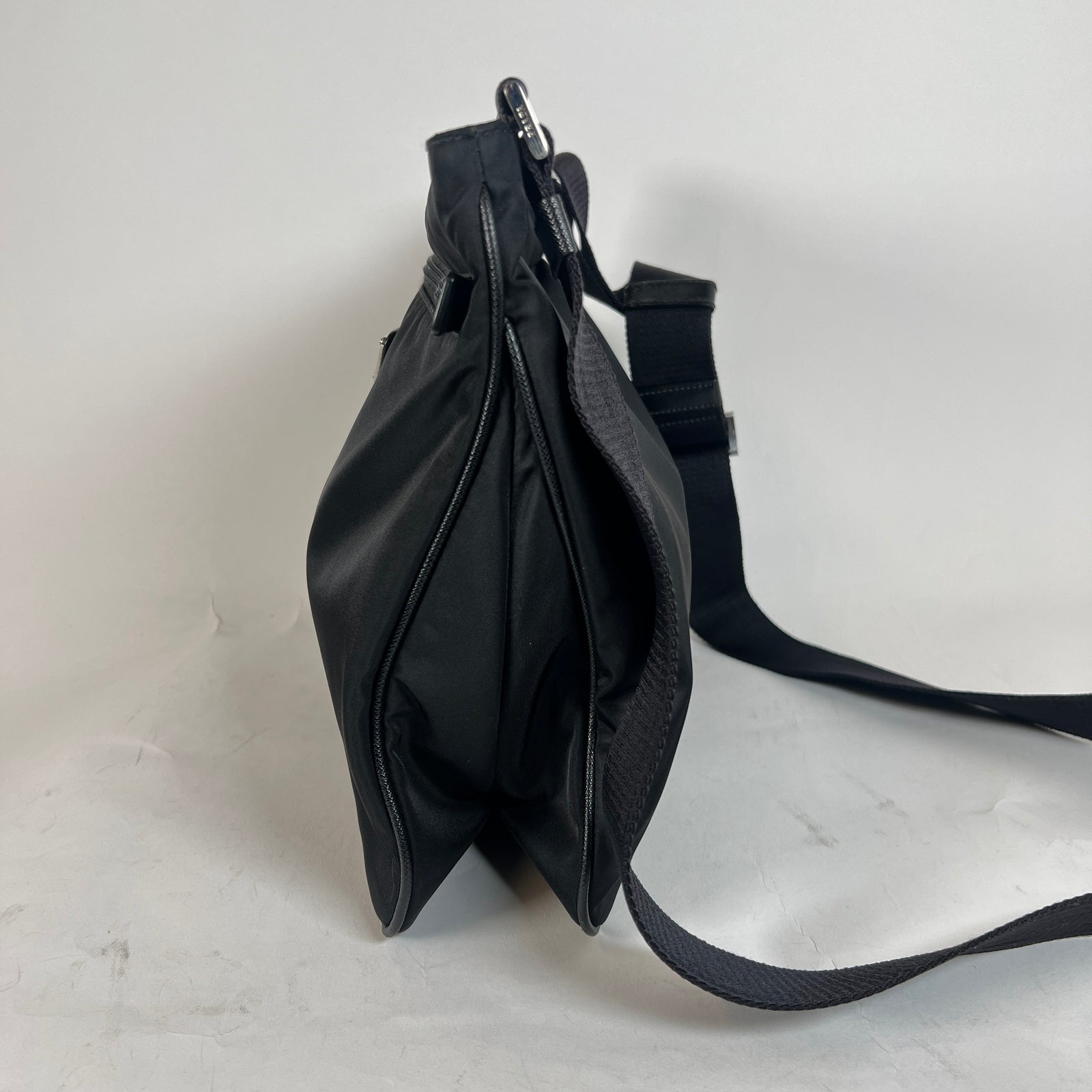 Prada Black Tessuto Nylon Messenger Bag